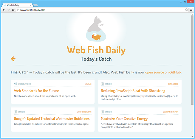 Web Fish Daily final screenshot