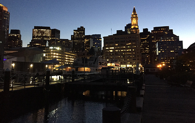 Boston at night