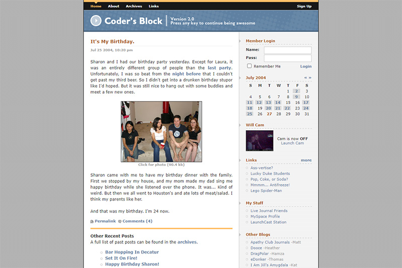 Screenshot of Coder's Block v2