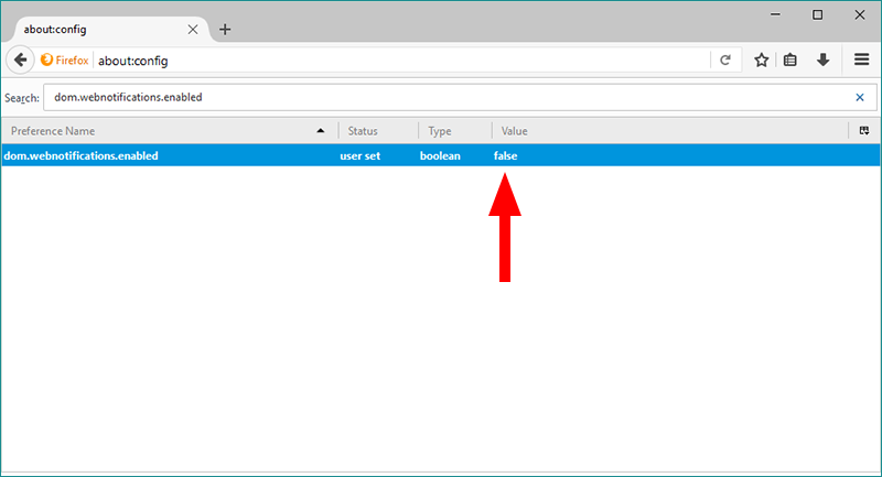 Disable desktop notifications in Firefox