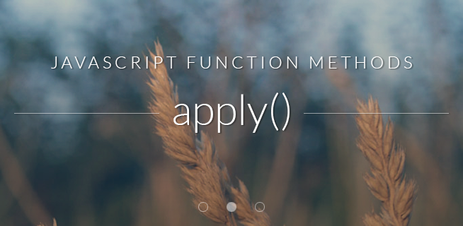 JavaScript function methods: apply()