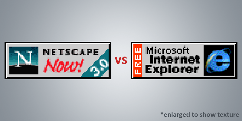 Netscape and IE download badges