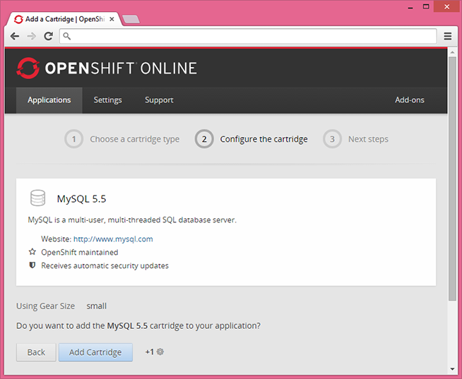 OpenShift add cartridge